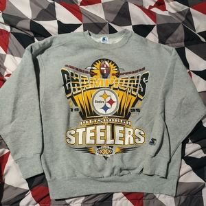 Vintage Starter Pittsburgh Steelers 1995 Conference Champions Sweatshirt Men's L